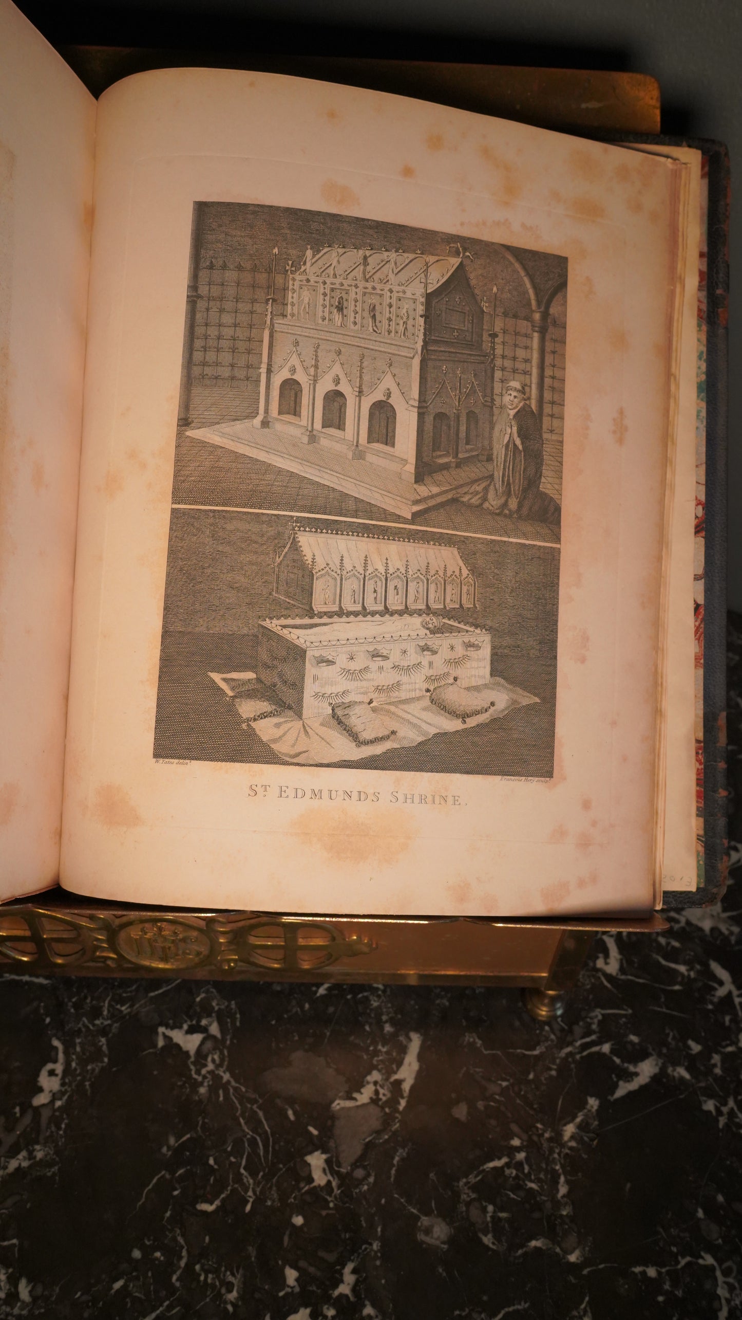 1805 "The History and Antiquities of the Abbey of St. Edmund’s Bury" Half Blue Leather Book