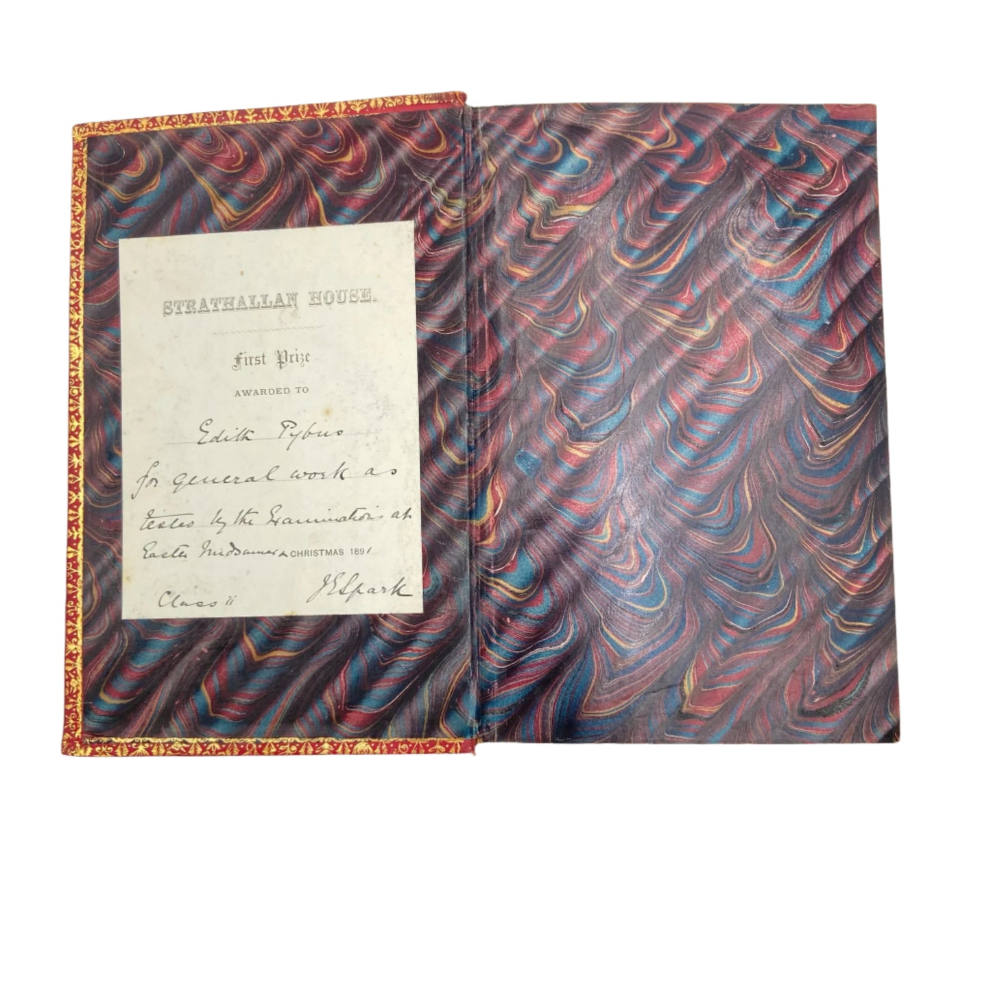 1890 "Tales from Shakespeare" Red Full Leather Prize Binding Book