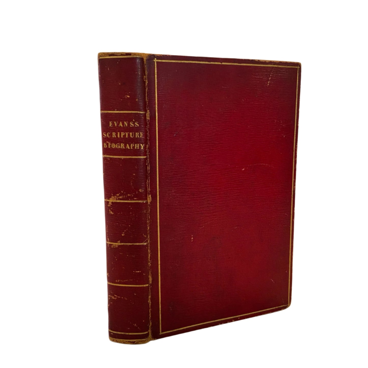 1834 "Scripture Biography" Religious Red Full Leather Book