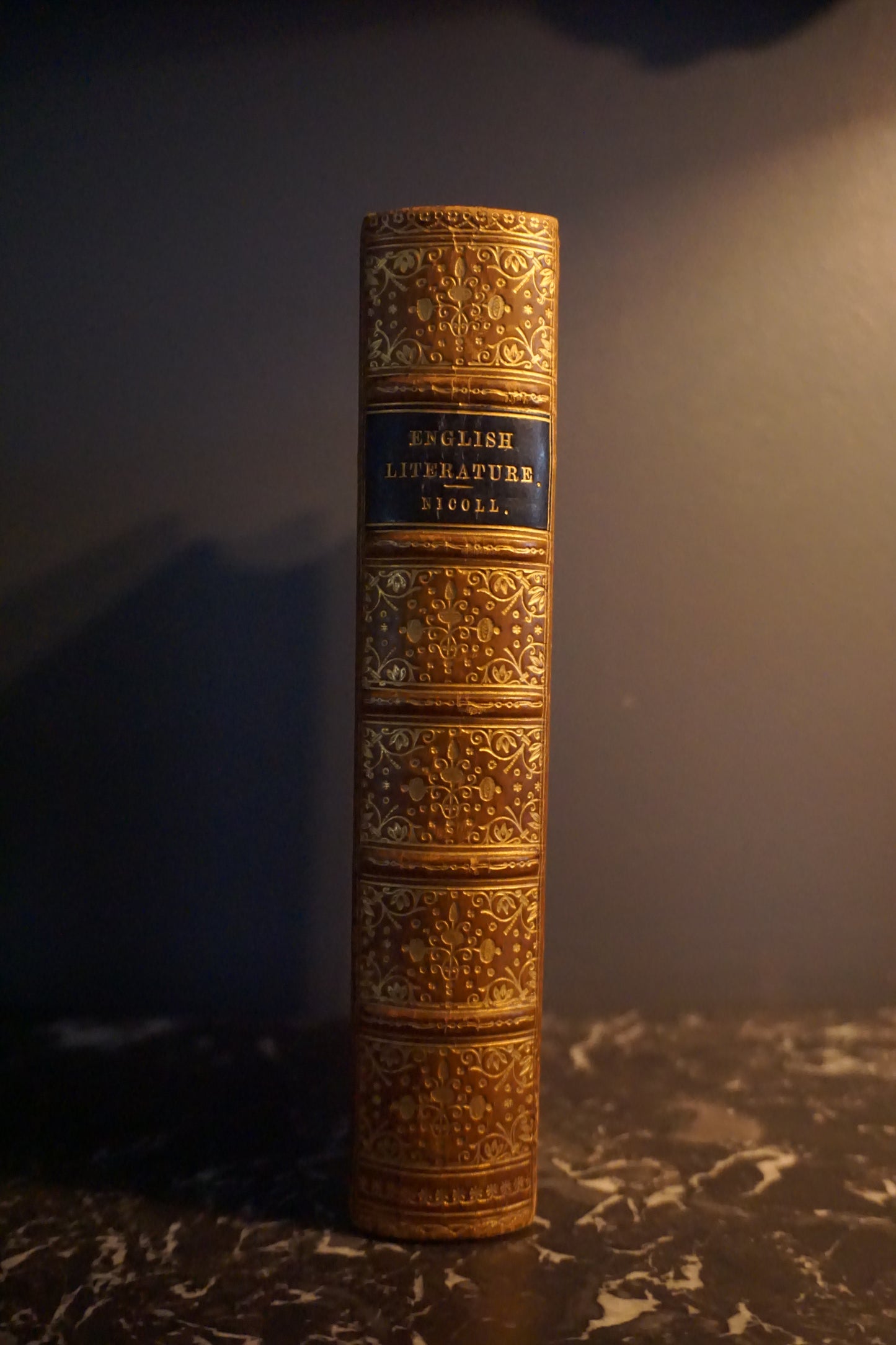 1883 "Landmarks of English Literature" Brown Full Leather Book