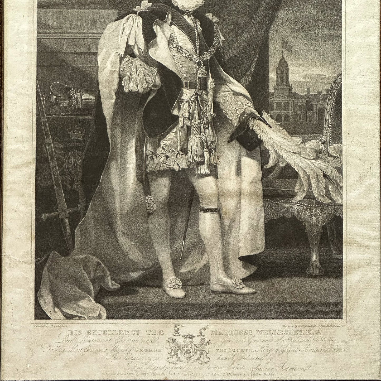 1827 Stipple Engraving "Marquess Wellesley" by Henry Meyer RBA, After Alexander Robertson