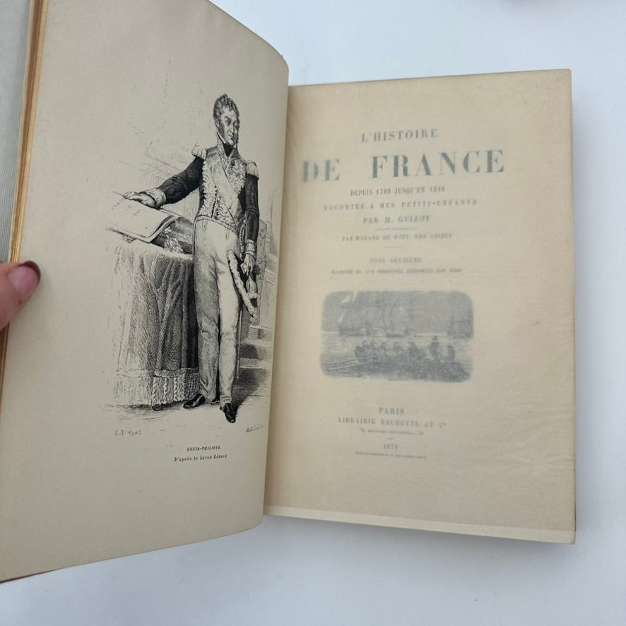 Complete in Two Volumes 1878 "History of France" French Full Leather Books