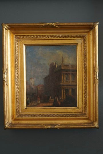 Early 19th Century Venetian School Oil Painting “The Doge’s Palace” | Antique Grand Tour Artwork in Gilt Frame
