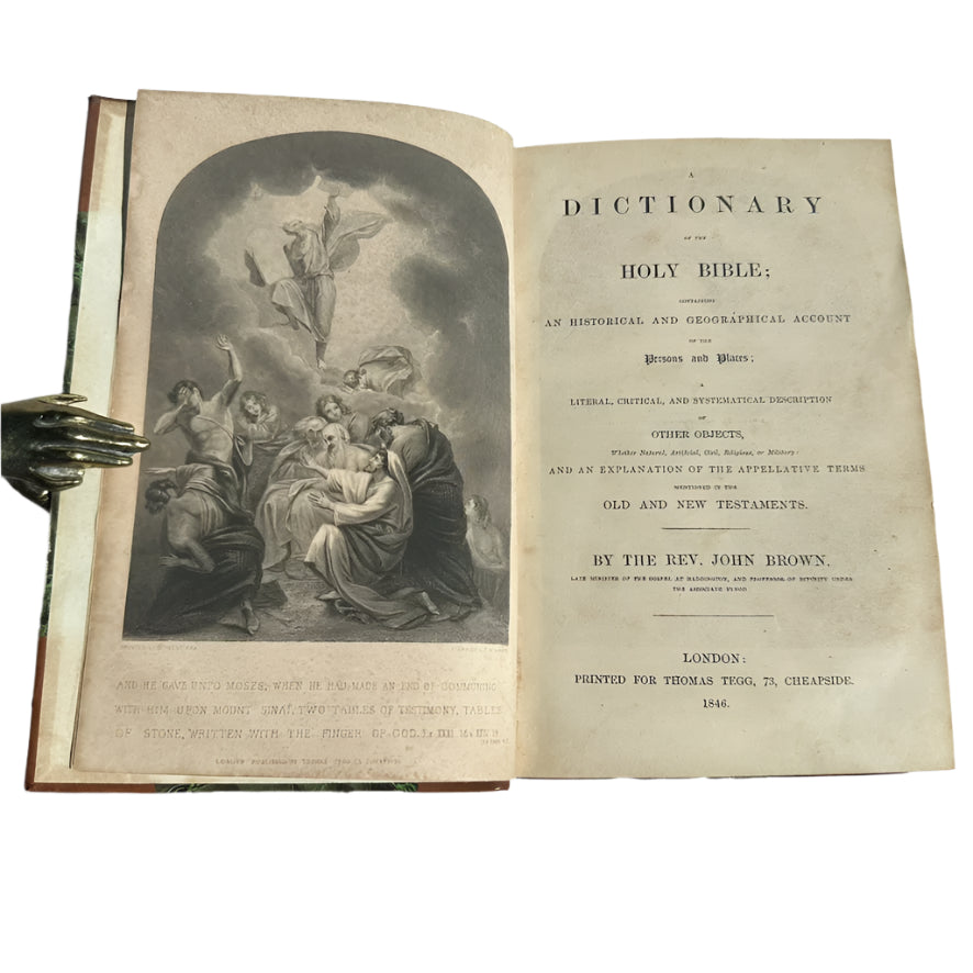 1846 "Brown’s Dictionary of The Holy Bible" Brown Half Leather Book