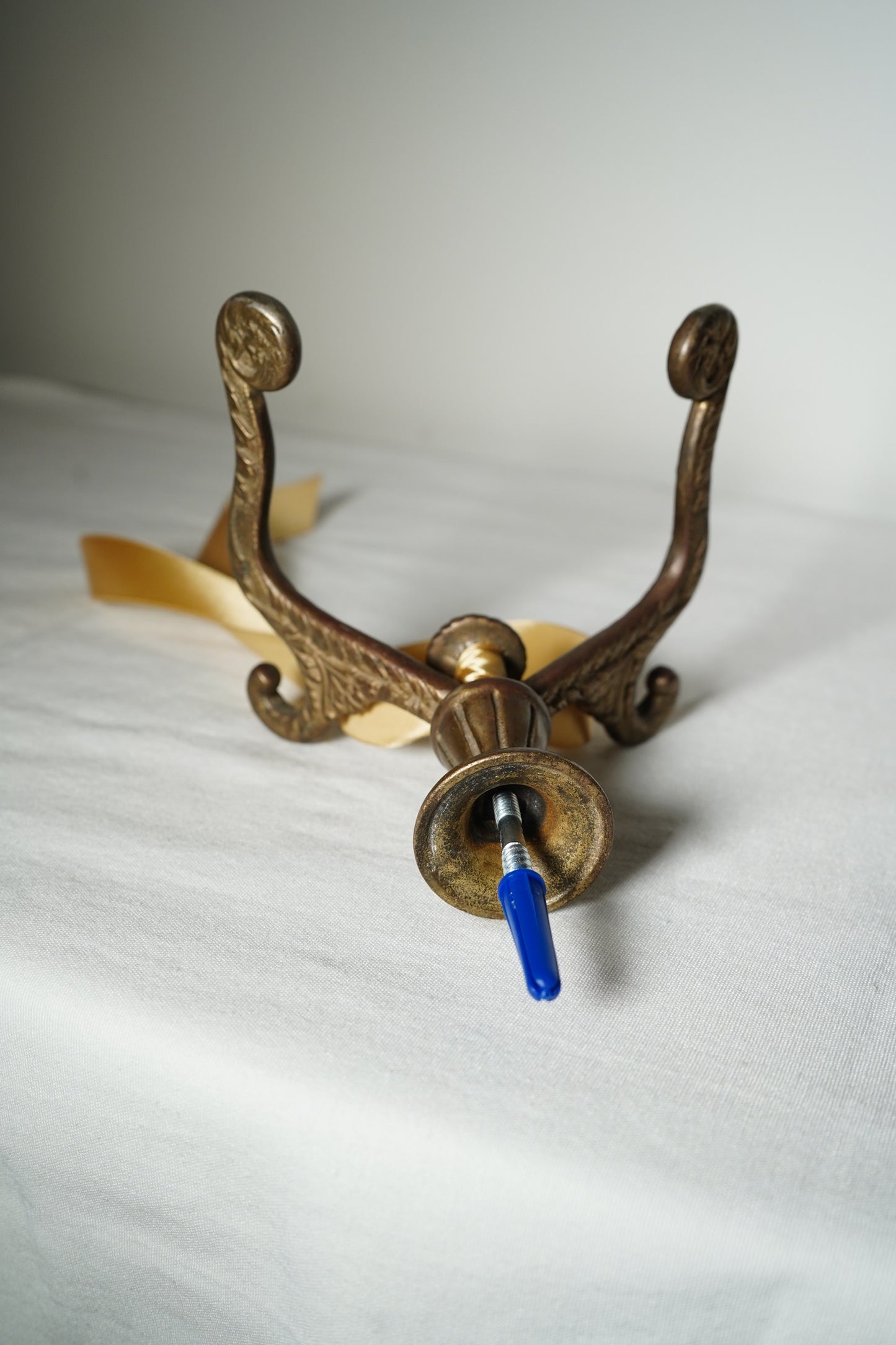 Pair of Antique Gilded Metal Rococo Revival Wall Hooks, c. 1900–1930
