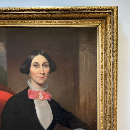 Circa 1840-1860 American Portrait Oil on Canvas