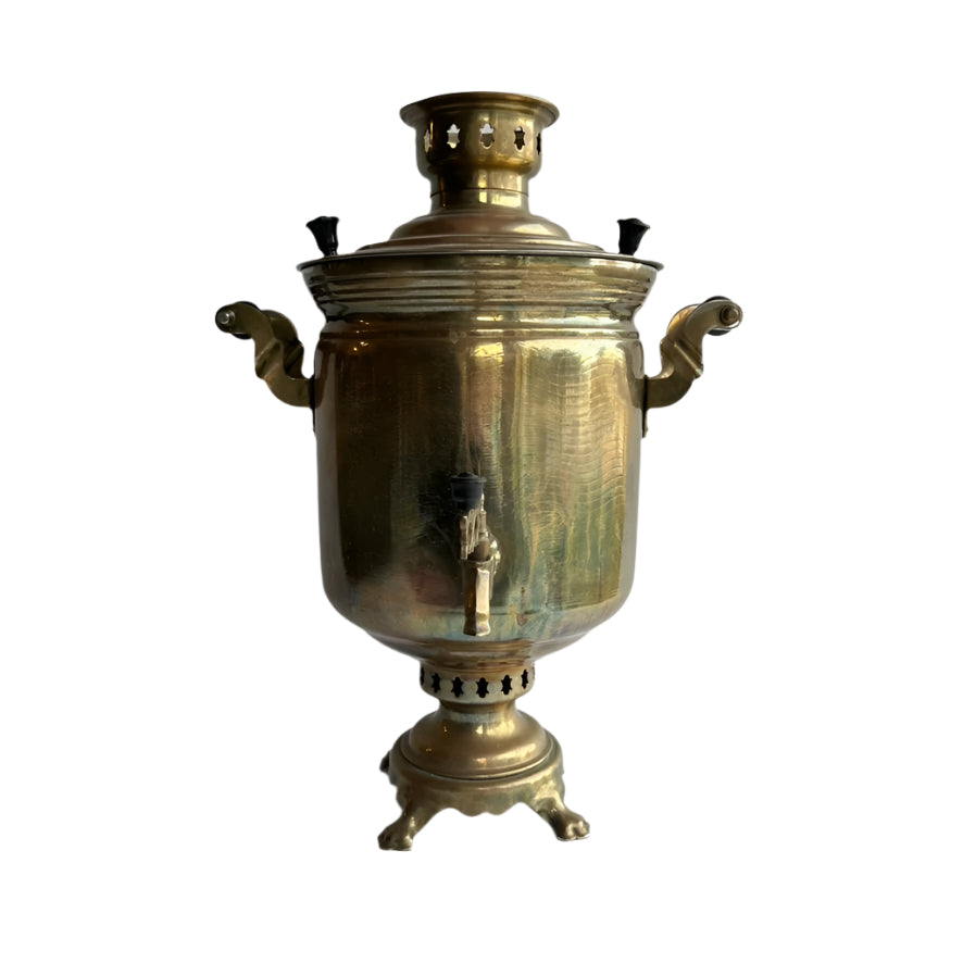 Antique Russian Brass Plated Samovar