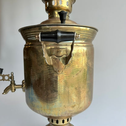 Antique Russian Brass Plated Samovar