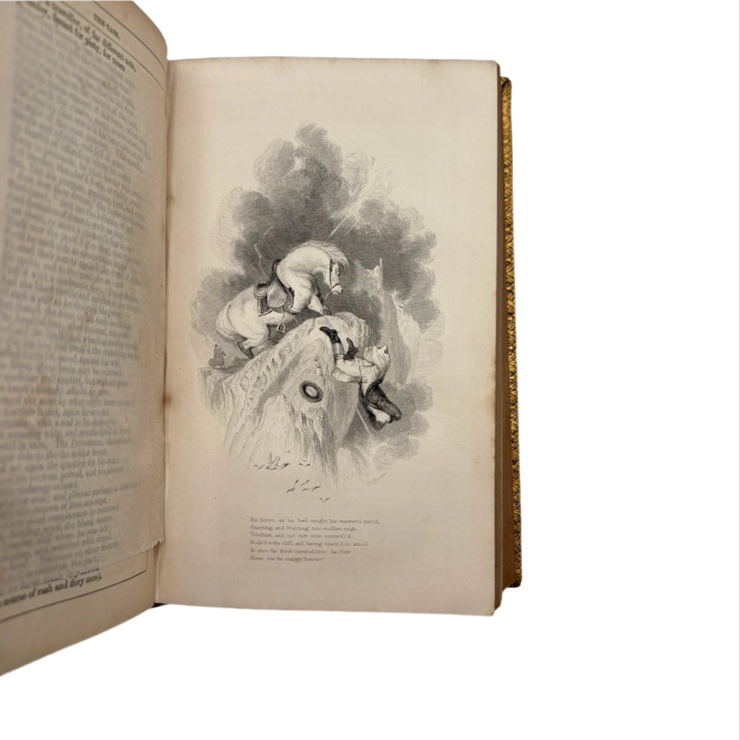 Antique Poetry Book The Complete Poetical Works of William Cowper Victorian Green Morocco Leather Binding c1853