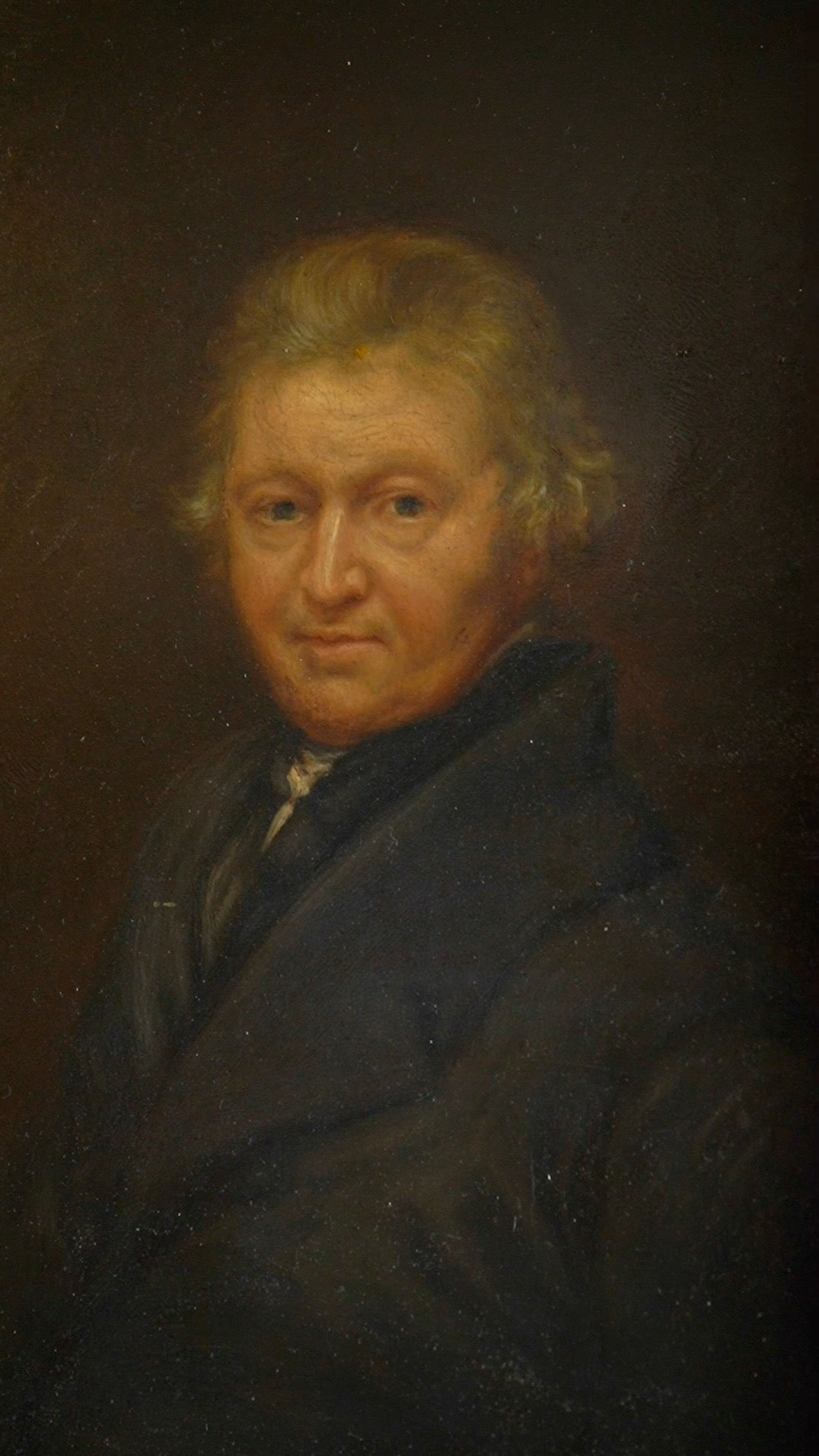 Antique English Portrait of Rev. Robert Clarke Caswall, after John Linnell, Oil on Board Painting