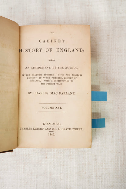 Antique History of England Three Volumes Half Calf Leather 1846