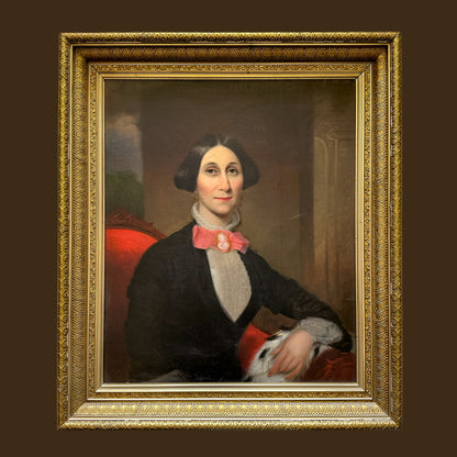 Circa 1840-1860 American Portrait Oil on Canvas