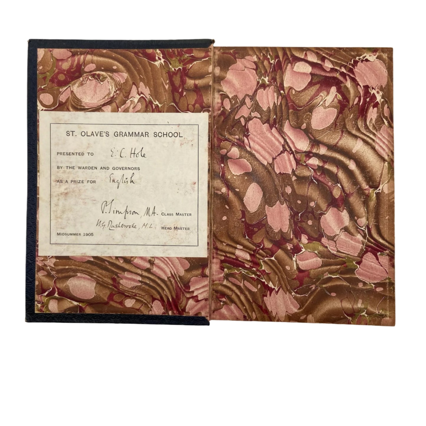 1901 "The Early History of Charles James Fox" Full Blue Leather Prize Binding Book