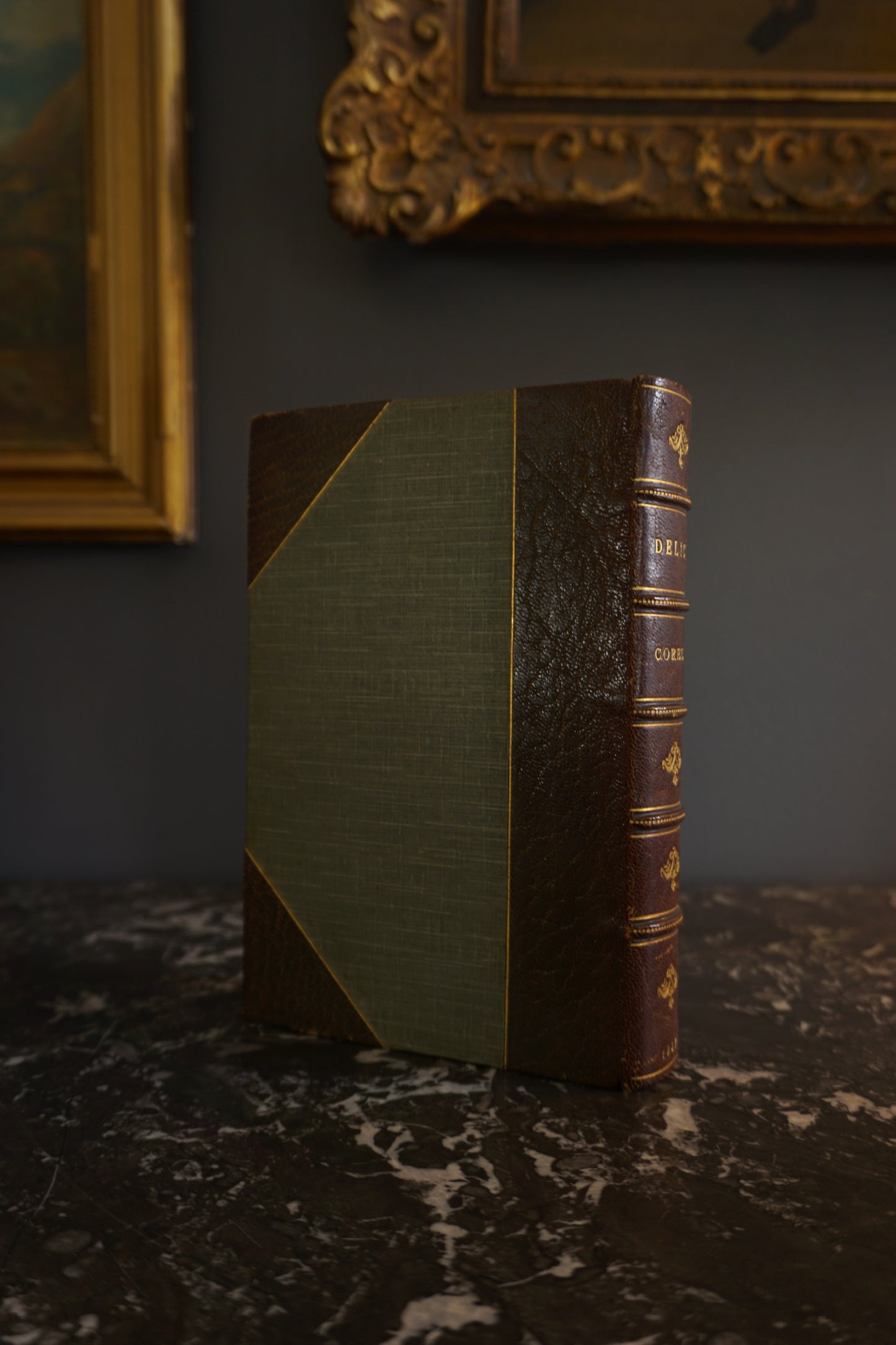 1907 "Delicia" Brown Half Leather Book