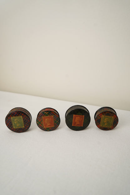 Victorian Scottish Tartanware Stamp Boxes with Queen Victoria Motifs, M'Lean