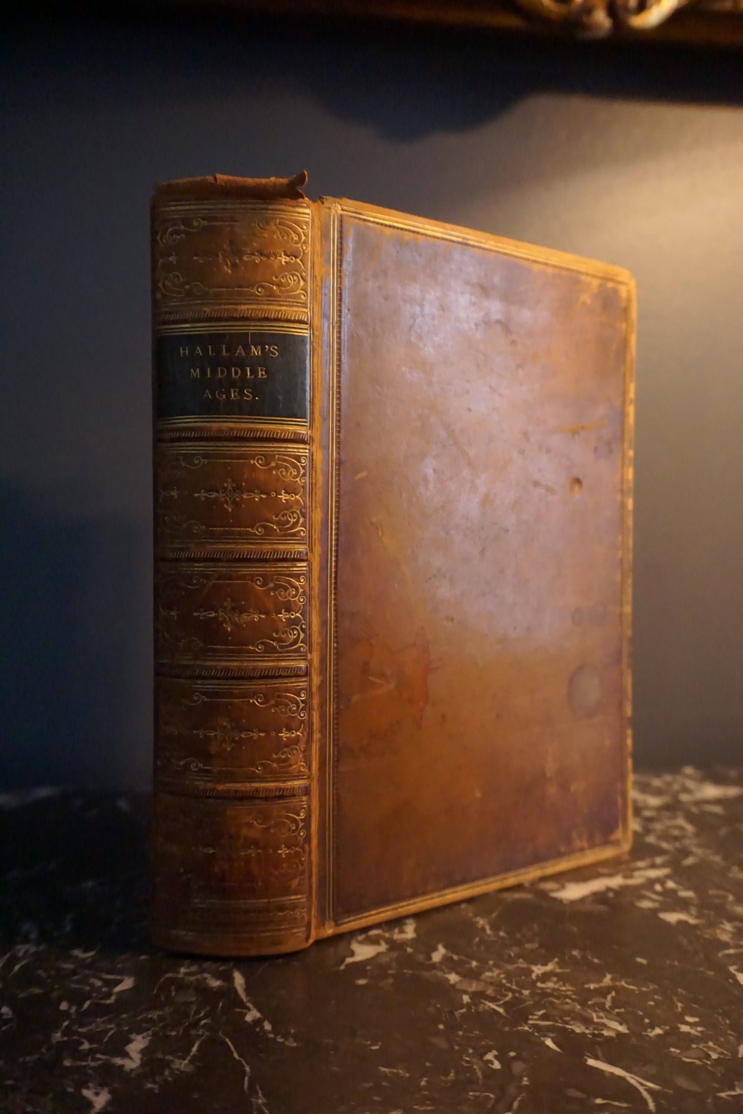 1869 "View of the State of Europe During the Middle Ages" Full Brown Leather Book