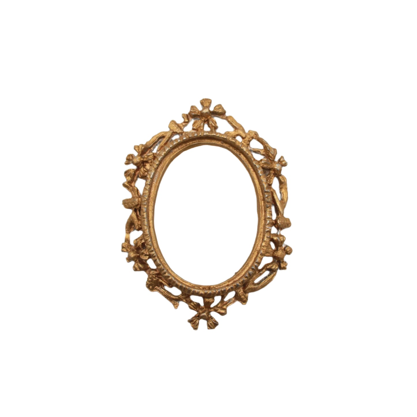 Antique French Miniature Frame – Gilded Rococo Revival Openwork, c. Late 19th Century