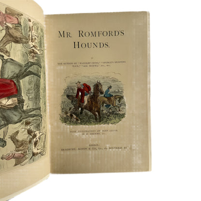 "Mr. Romford's Hounds" Surtees Half Red Leather Book