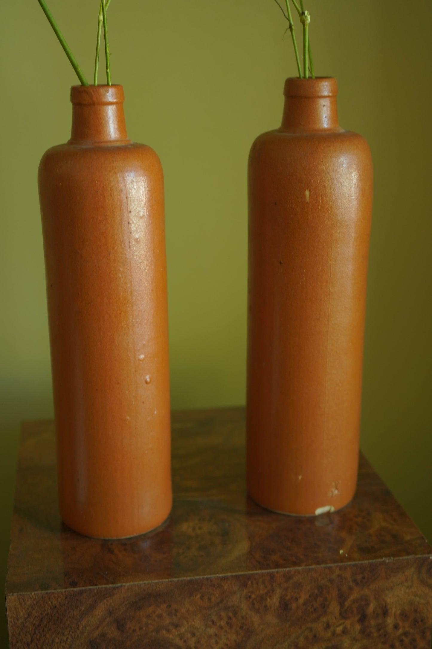 Antique 19th Century Salt-Glazed Stoneware Bottle with Maker’s Mark