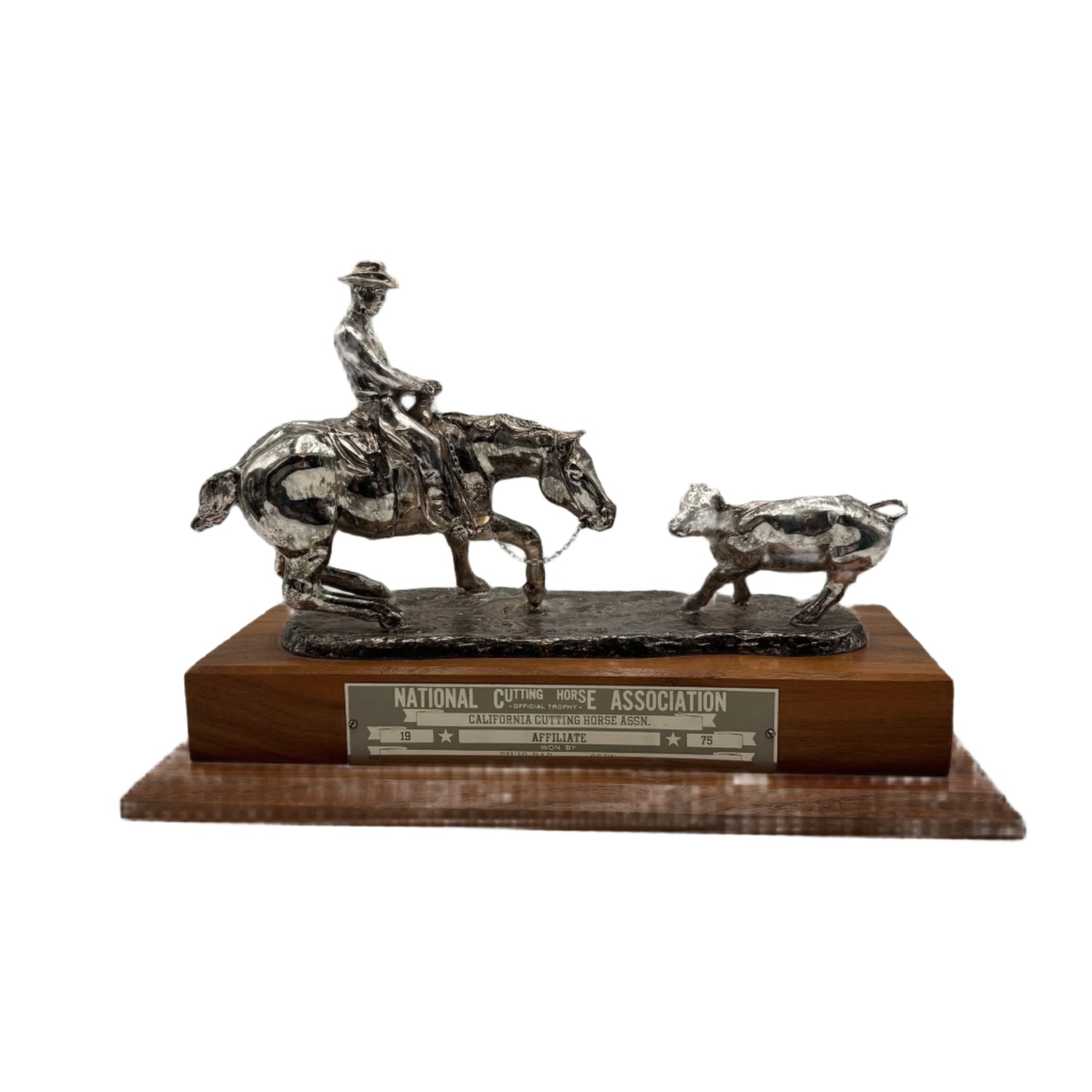 1975 National Cutting Horse Association Trophy – Western Equestrian Sculpture by Starlie