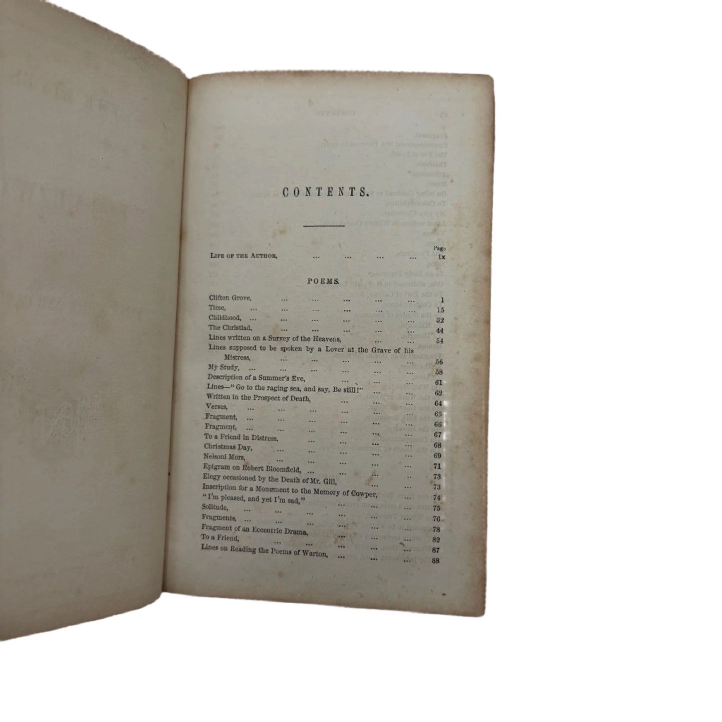 1855 Poetry "Poetical Works of Kirke White and Campbell" Full Dark Green Leather Book