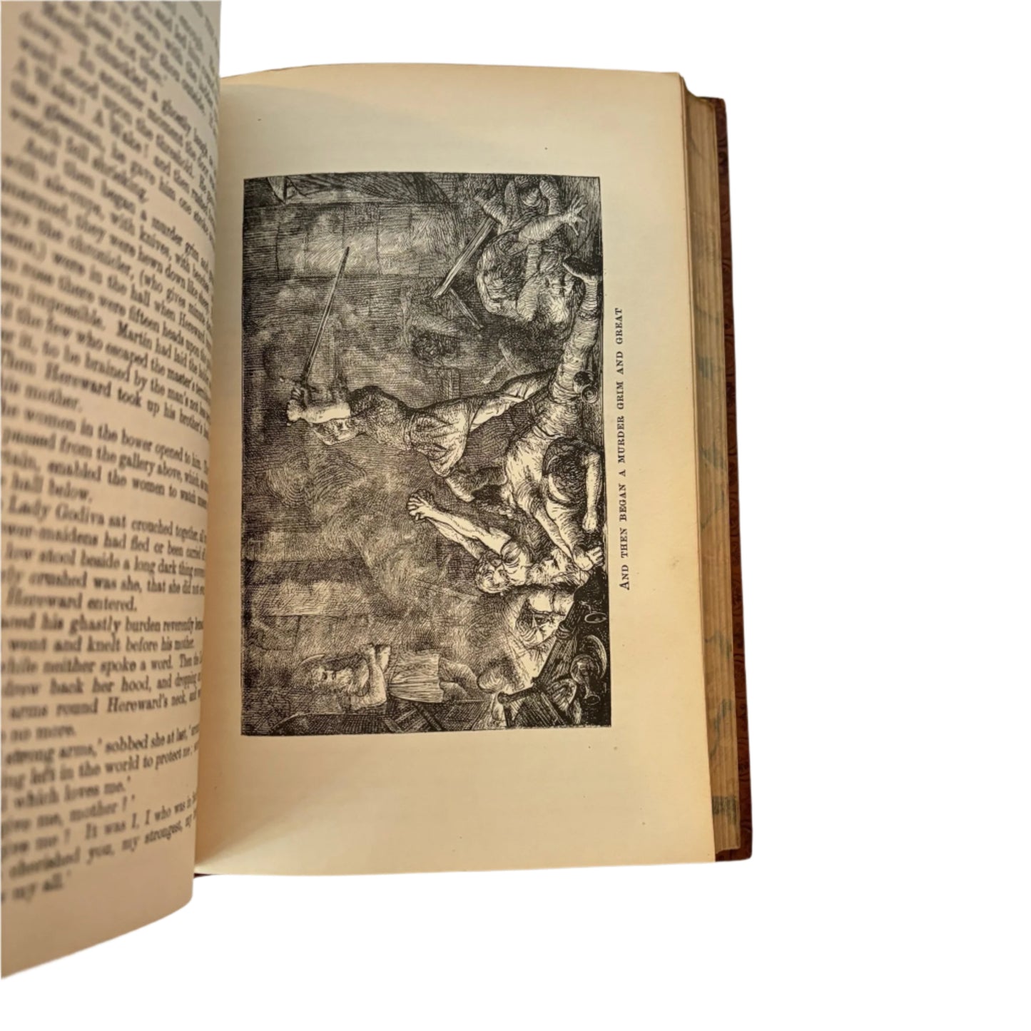 Hereward the Wake by Charles Kingsley, 1912 Historical Novel in Fine Tree Calf Binding with Illustrations