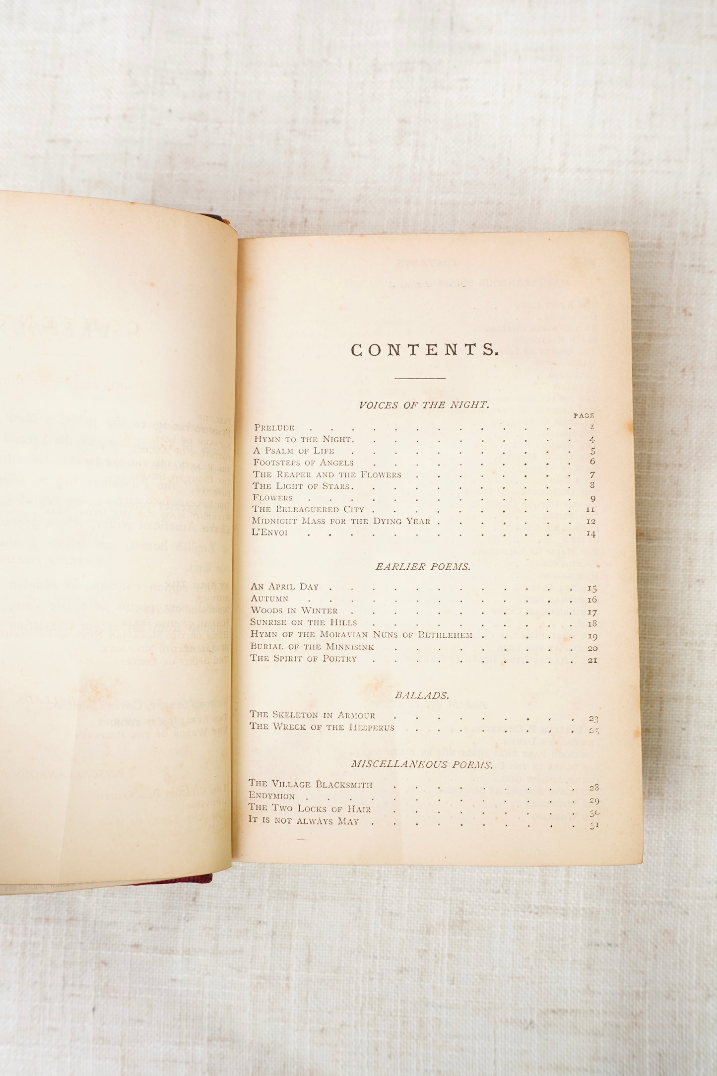 Antique Longfellow Poetry Book Red Leather 1869