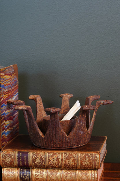 Vintage Styson Cast Iron Pedestal Stand Candle Holder Industrial Base