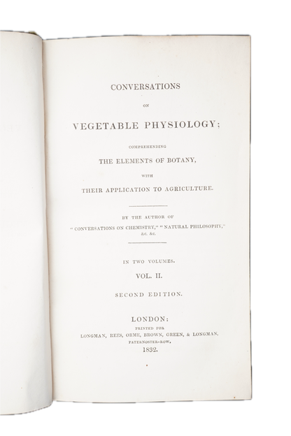 1832 Jane Marcet Conversations on Vegetable Physiology 2 Vol Set
