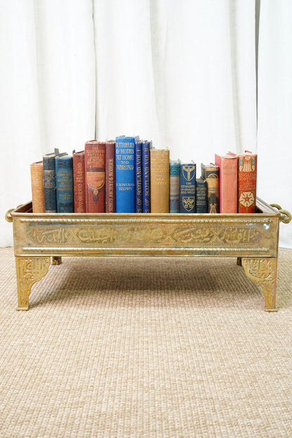 Antique Brass Brazier with Engraved Calligraphy, Ca. 1900