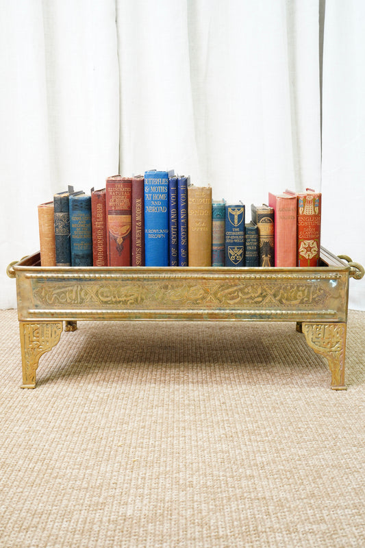 Antique Brass Brazier with Engraved Calligraphy, Ca. 1900