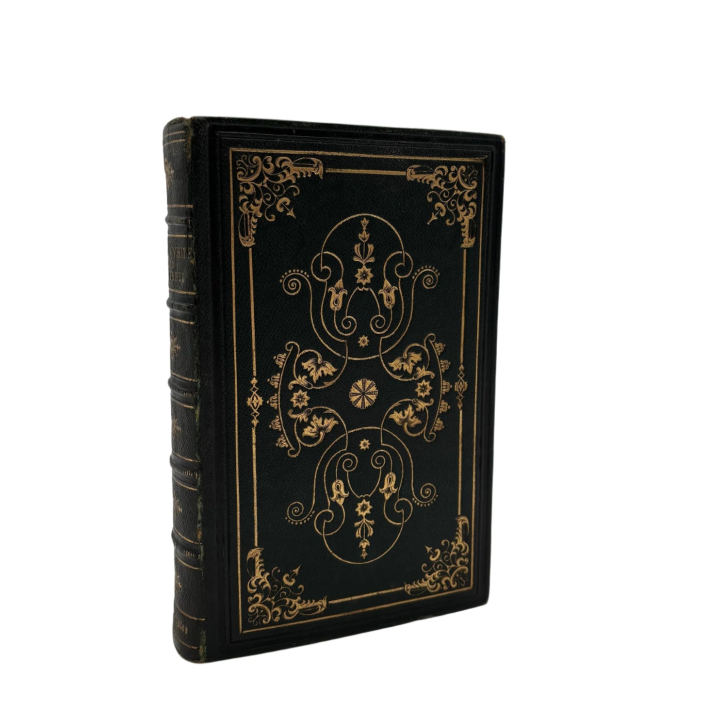 1855 Poetry "Poetical Works of Kirke White and Campbell" Full Dark Green Leather Book