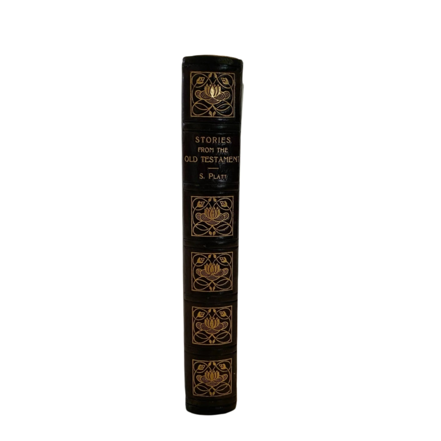 1908 Stories from the Old Testament by S. Platt, Religious Gift Book with Gilt Moorland House Prize Binding and Art Nouveau Spine