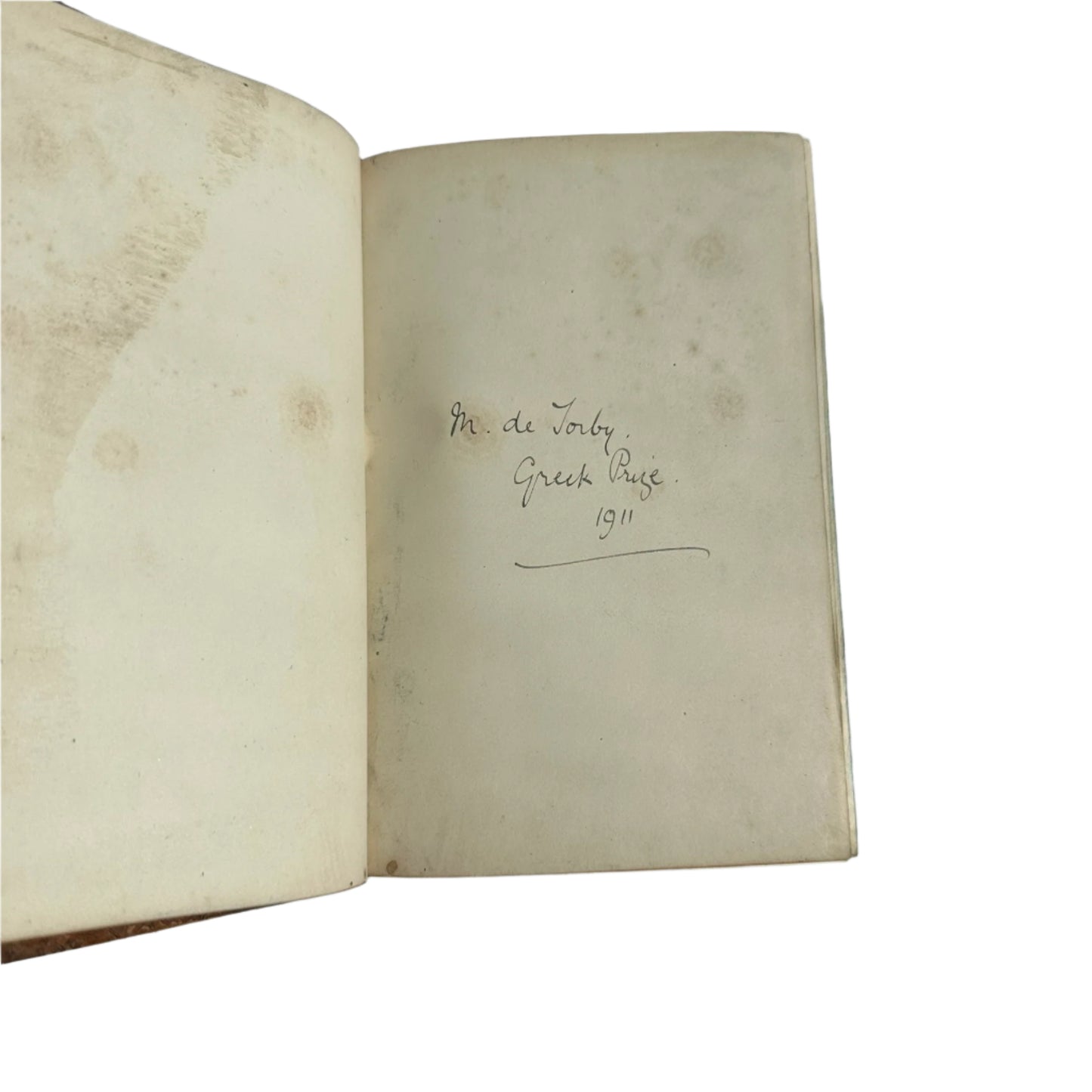 1905 "Wellington" Brown Full Leather Prize Binding Book