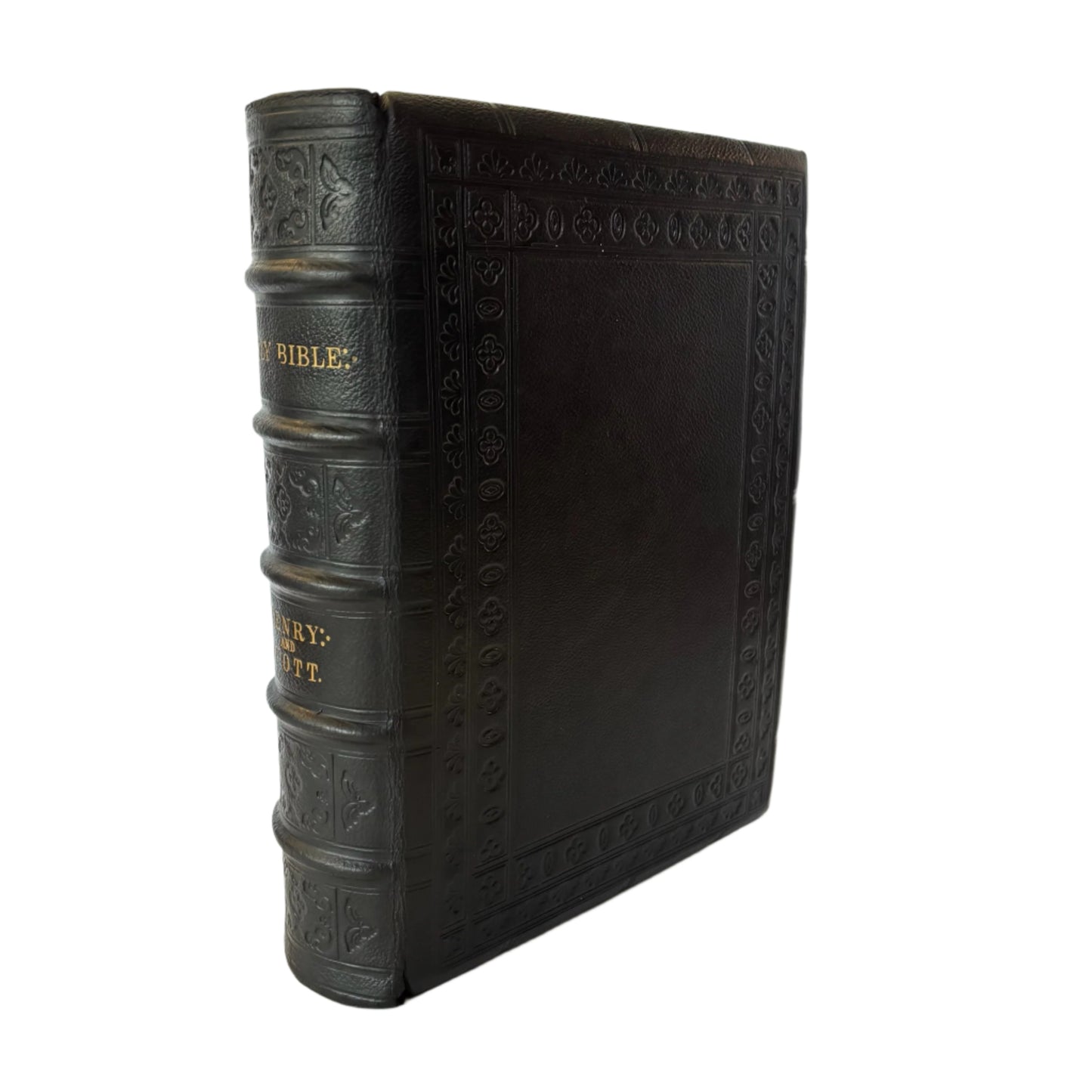 XL "Holy Bible" Black Full Leather Book