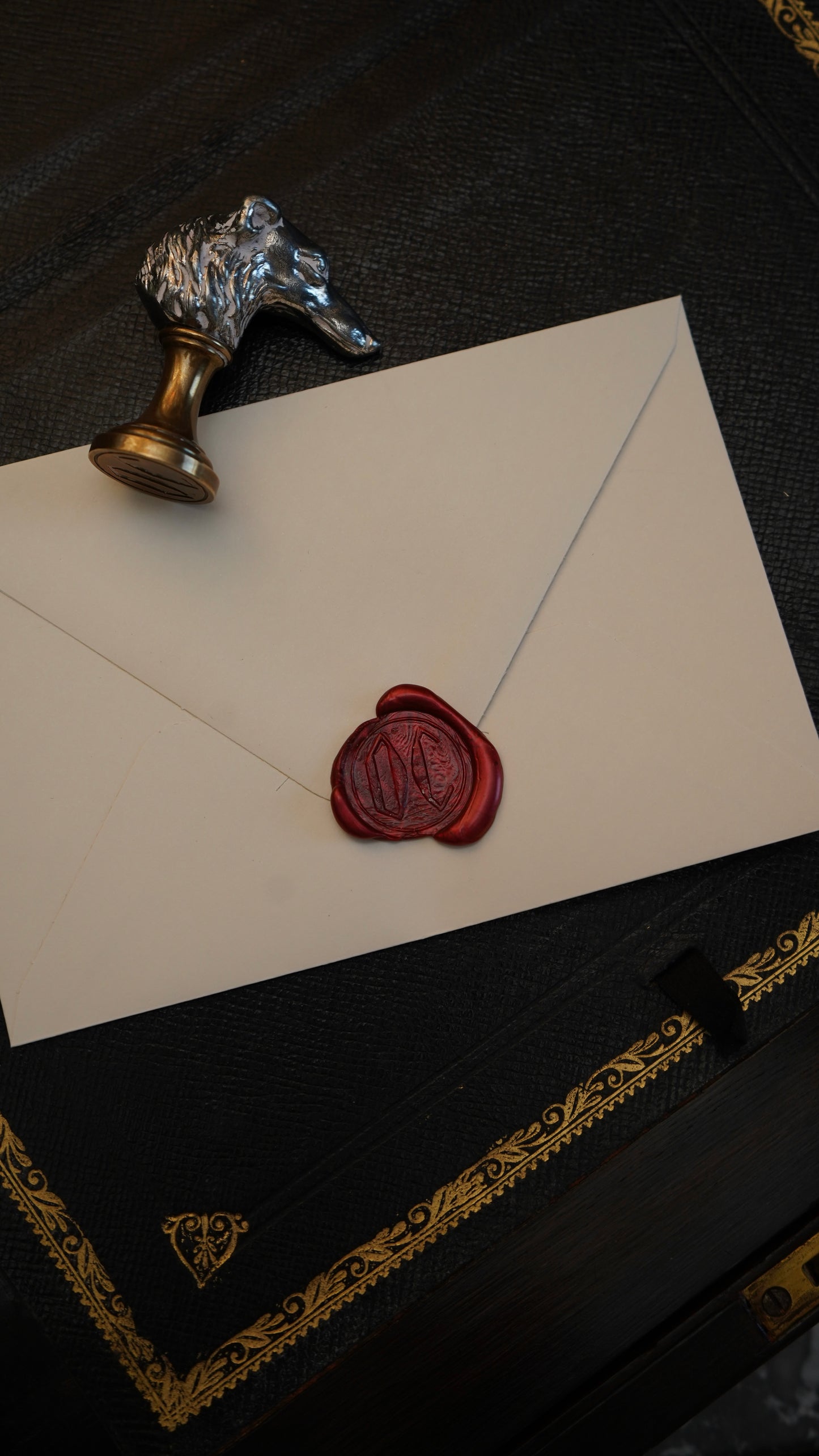 Edwardian Silver-Plated Greyhound Wax Seal Stamp on Brass Base, c.1890–1910