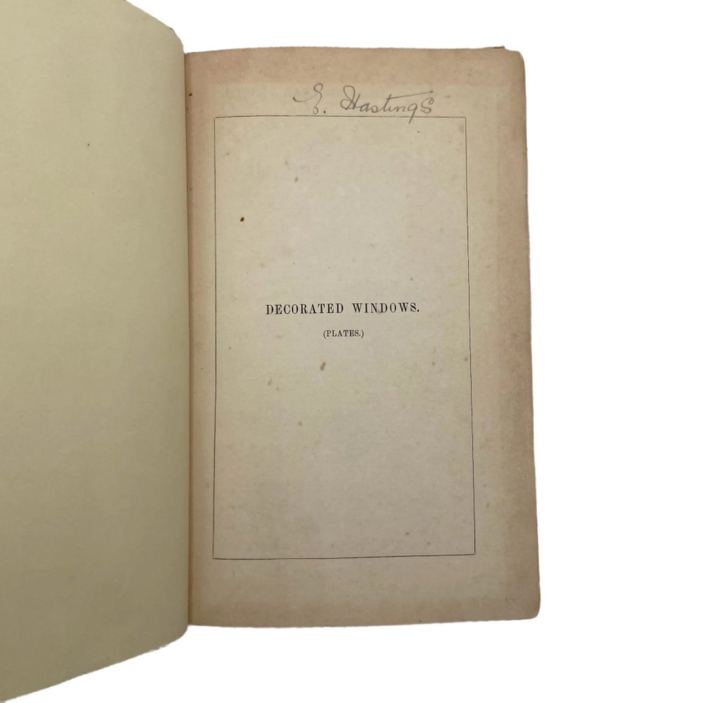 1849 "Decorated Windows: A Series of Illustrations of the Window Tracery of the Decorated Style of Ecclesiastical Architecture" Brown Half Leather Book