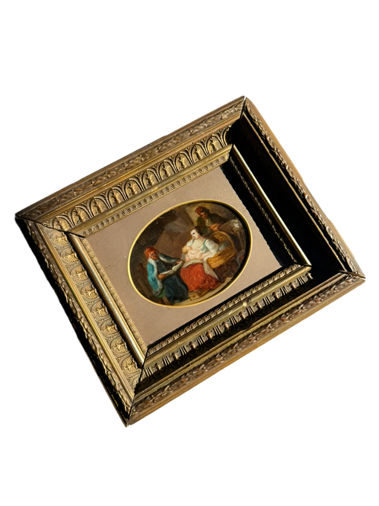 Early Victorian Miniature Oil Painting – In the Style of George Cattermole