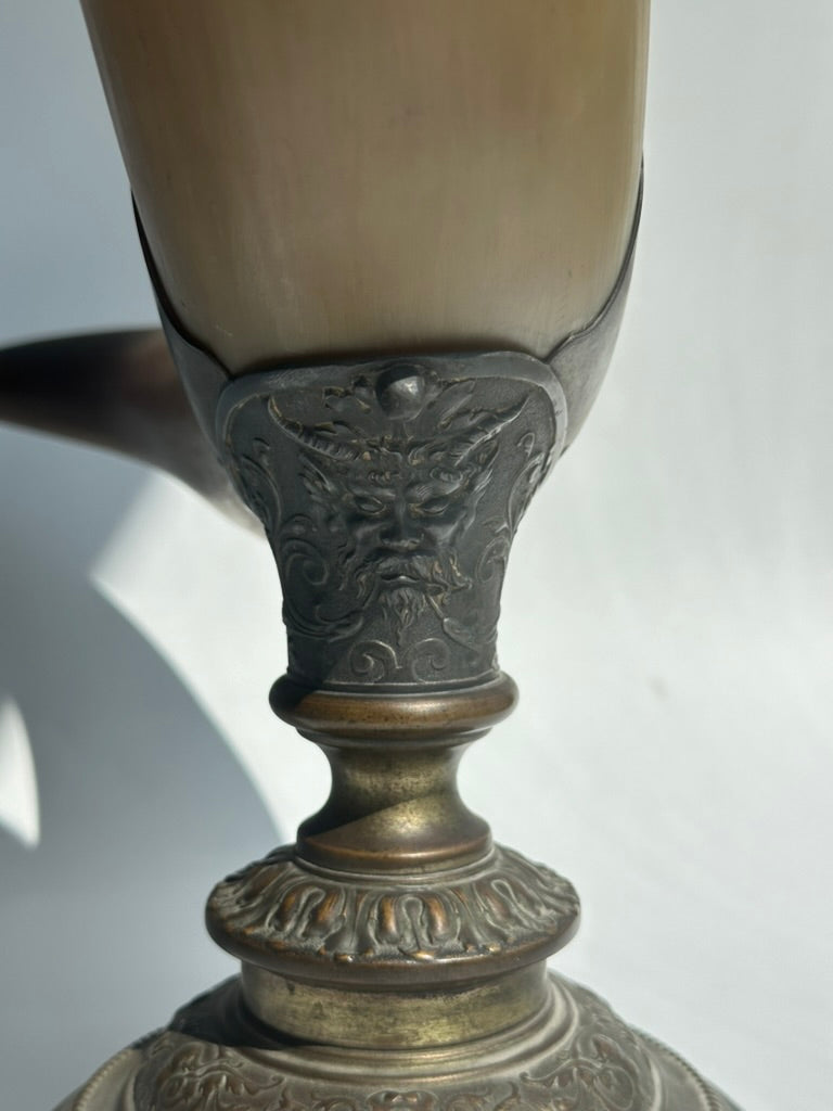 Antique Ceremonial Drinking Horn – A Timeless Trophy from 1895