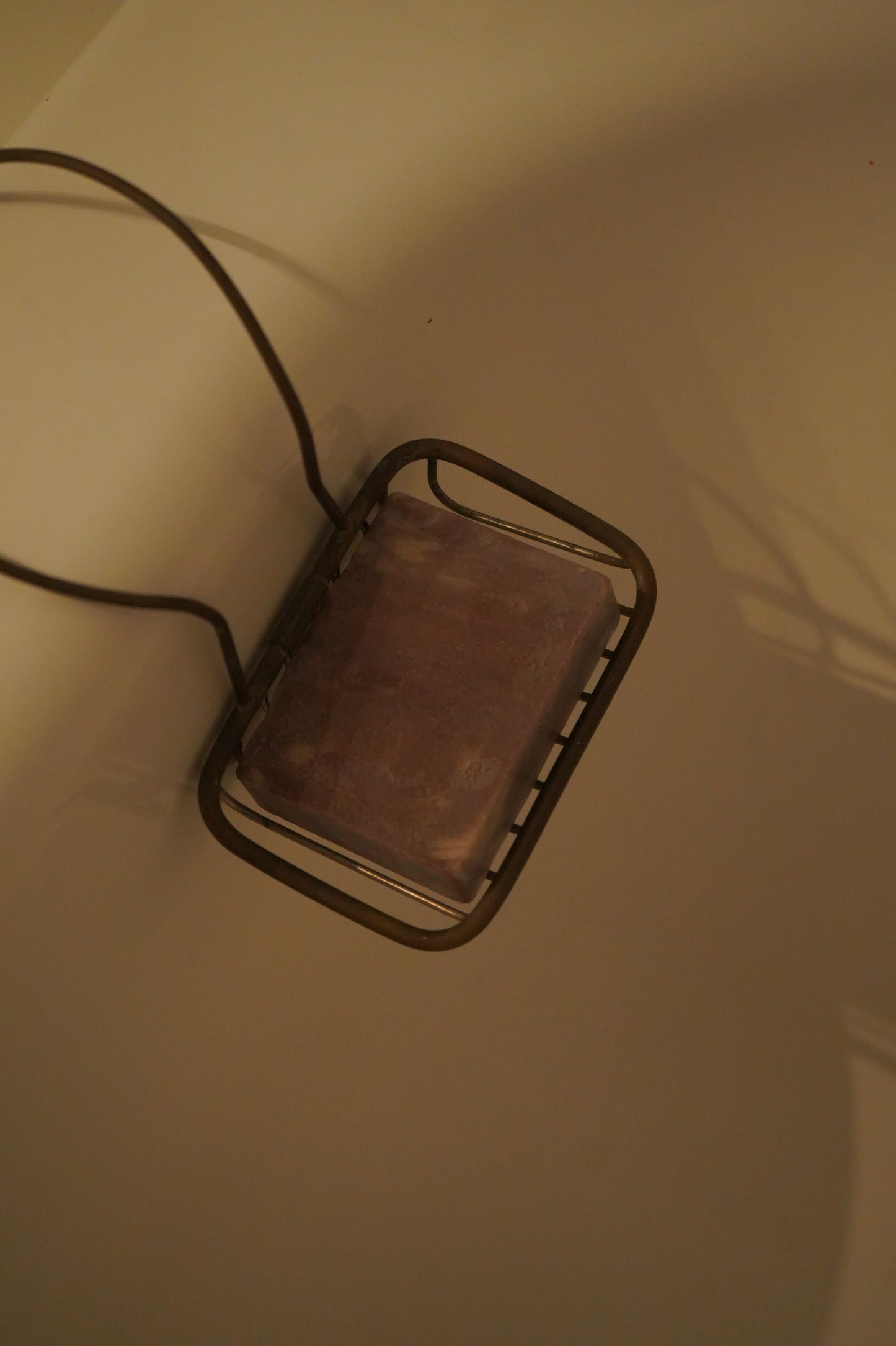 Antique Brass Tub-Mounted Soap Holder Basket