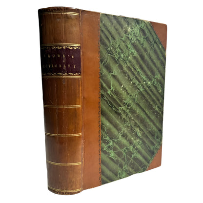1846 "Brown’s Dictionary of The Holy Bible" Brown Half Leather Book