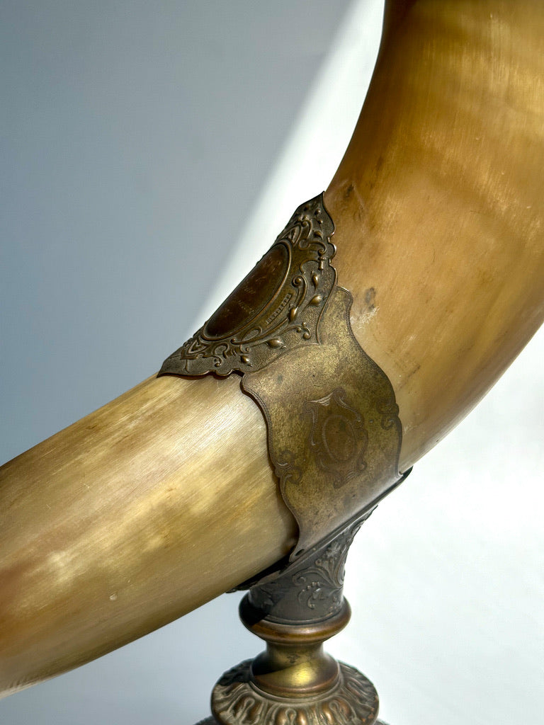 Antique Ceremonial Drinking Horn – A Timeless Trophy from 1895