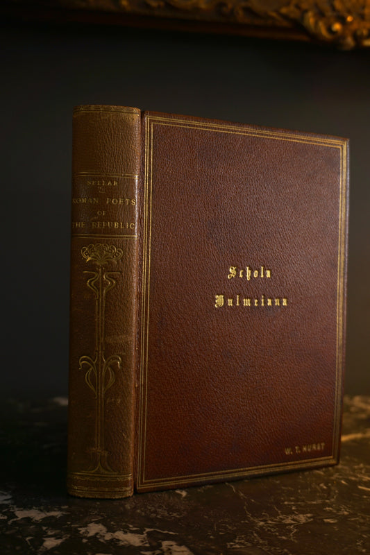 1839 "The Roman Poets of the Republic" Brown Full Leather Book