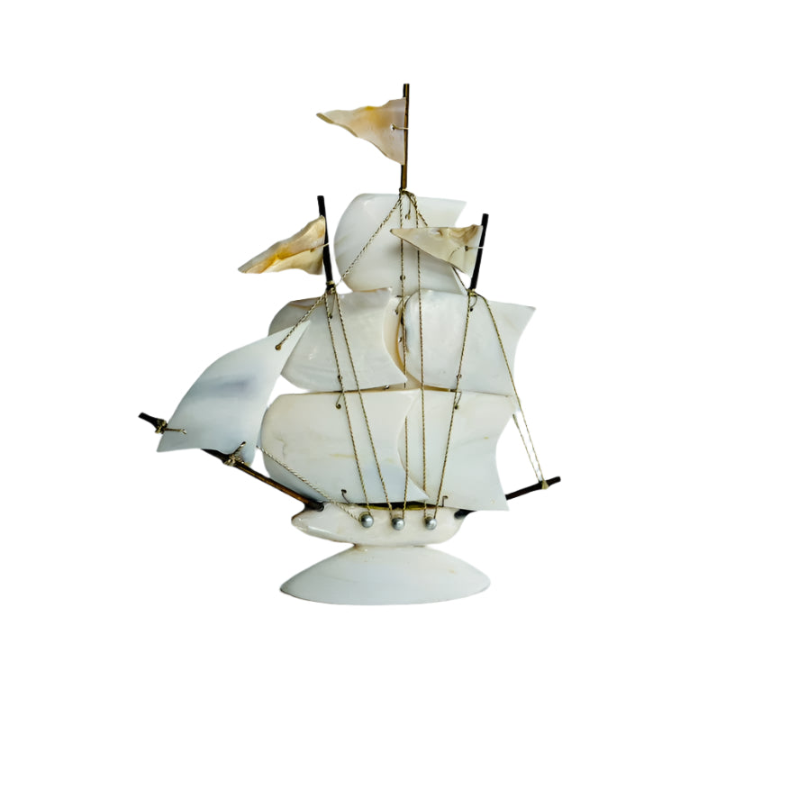 Vintage Mother-of-Pearl Sailing Ship