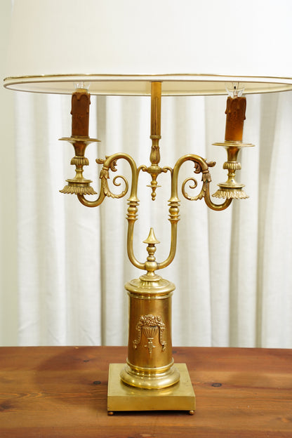 Vintage French Louis XVI Style Brass Bouillotte Lamp