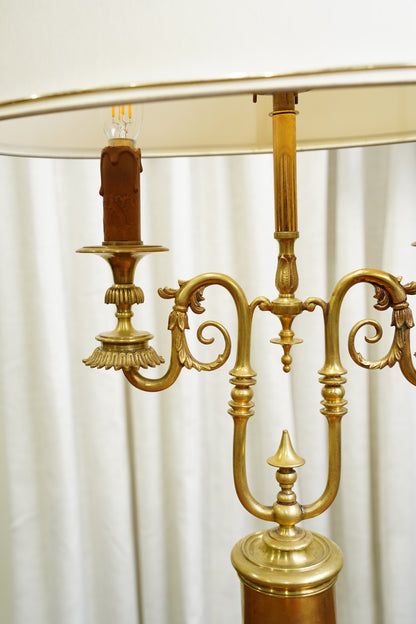 Vintage French Louis XVI Style Brass Bouillotte Lamp