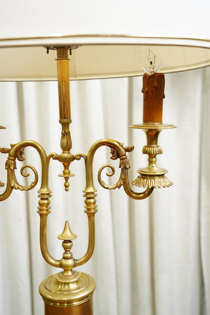 Vintage French Louis XVI Style Brass Bouillotte Lamp