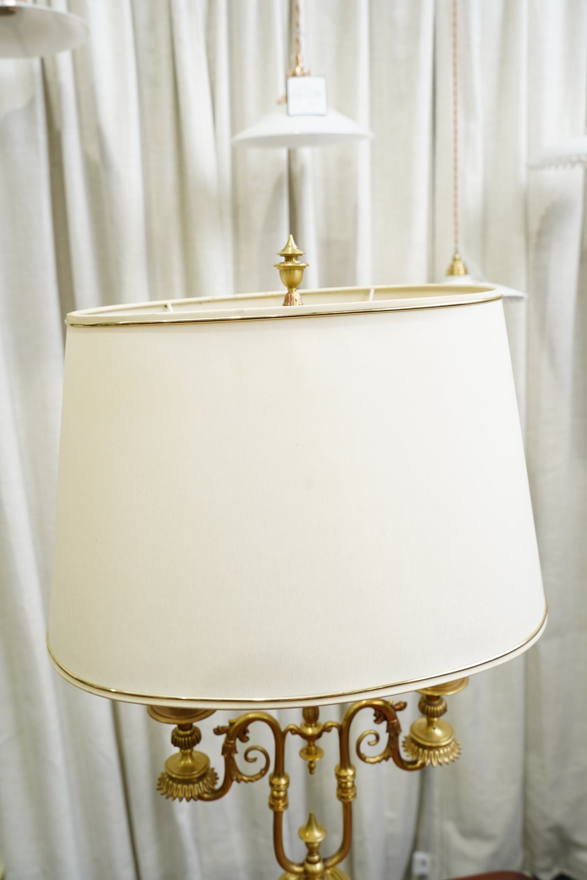 Vintage French Louis XVI Style Brass Bouillotte Lamp