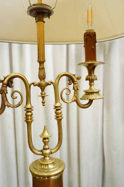 Vintage French Louis XVI Style Brass Bouillotte Lamp