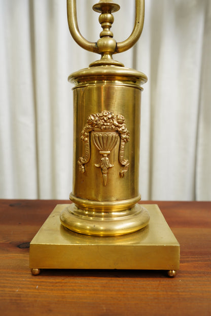 Vintage French Louis XVI Style Brass Bouillotte Lamp
